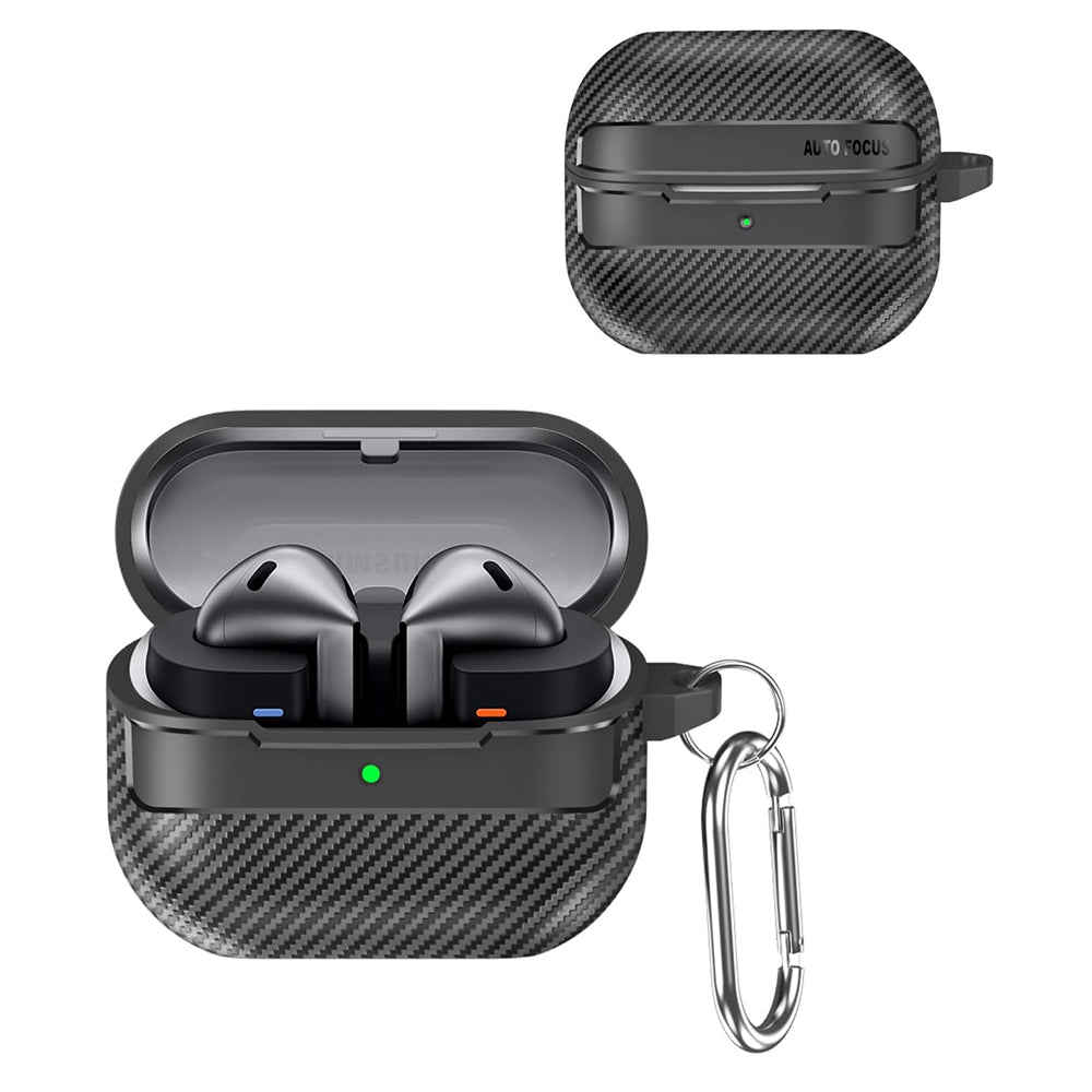 Obal Techsuit CarbonFiber pre Samsung Galaxy Buds3 FE / Buds3 Pro / Buds3, čierny