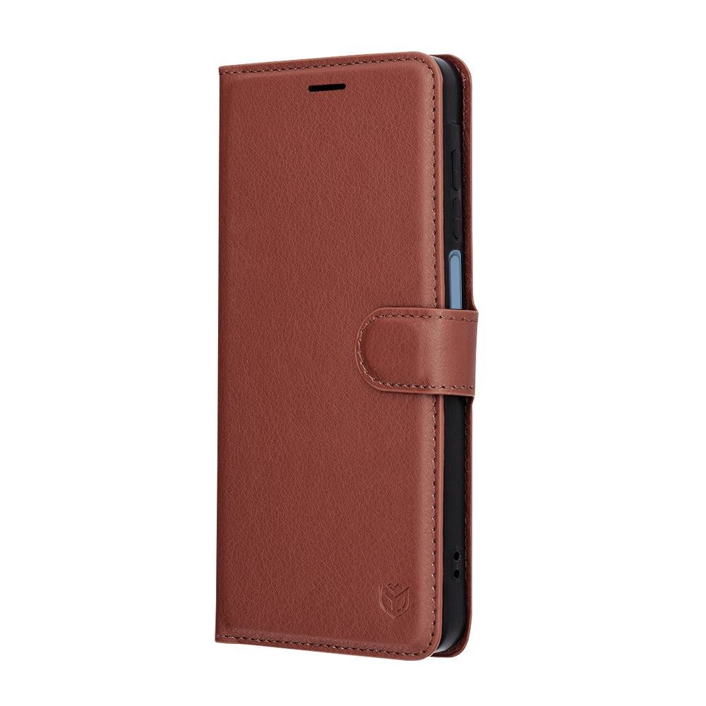 Puzdro pre Samsung Galaxy A07 4G A075, Techsuit, kožené folio, hnedé