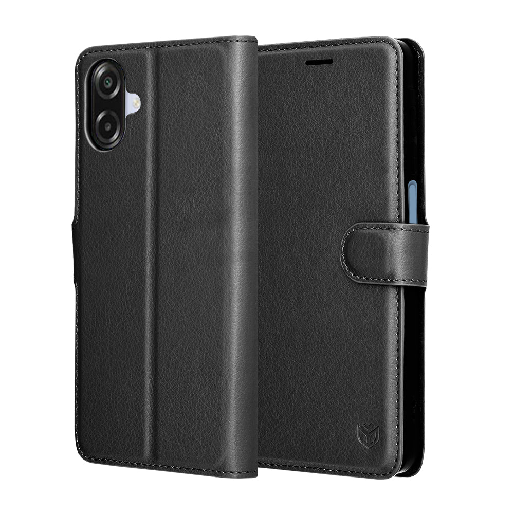 Puzdro pre Samsung Galaxy A07 4G A075, Techsuit, kožené folio, čierne