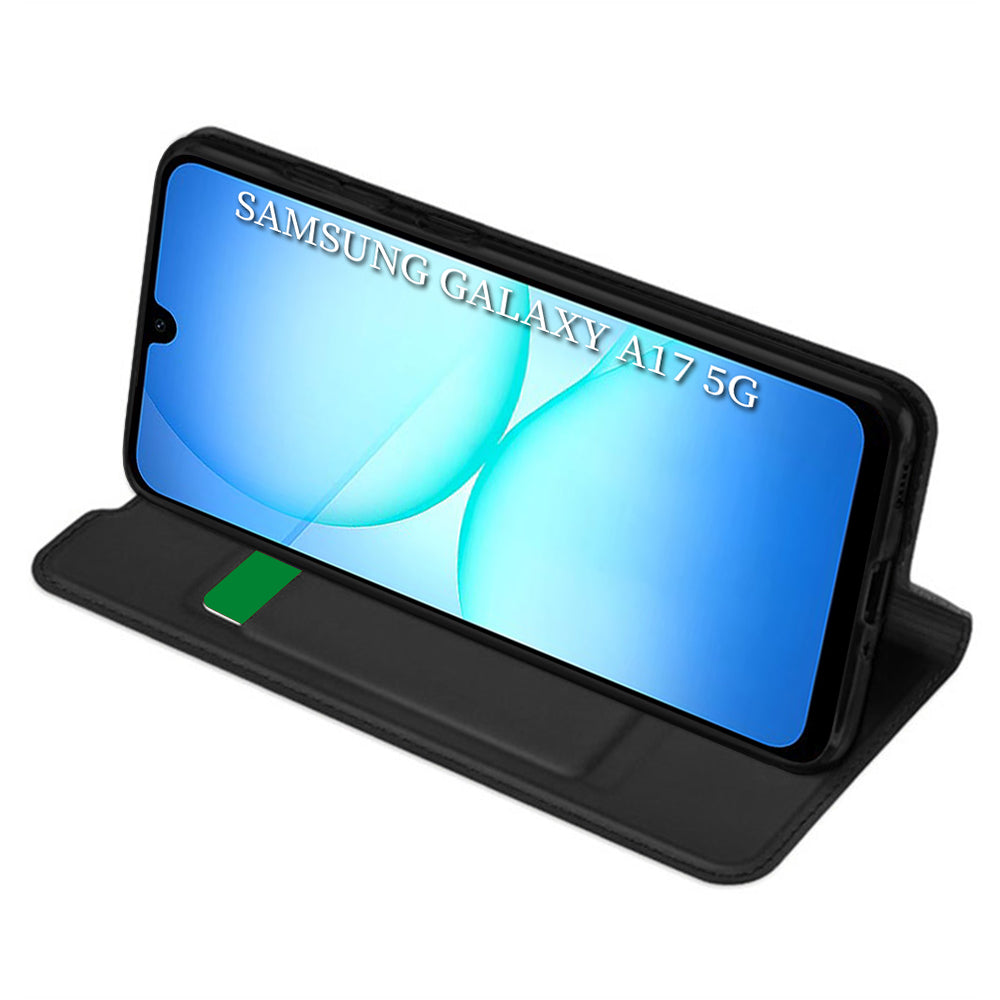 Puzdro pre Samsung Galaxy A18 5G A186 / A18 4G A185 / F17 / M17 / A17 4G A175, Techsuit, Magskin Book, Čierna