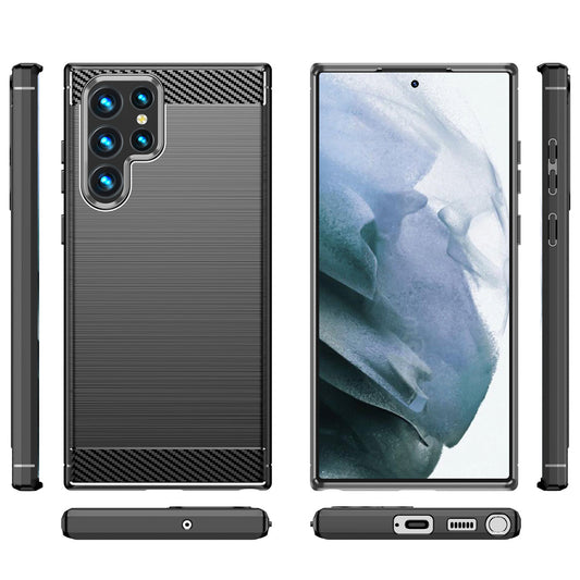 Puzdro pre Samsung Galaxy S23 Ultra S918, OEM, Karbón, Čierne