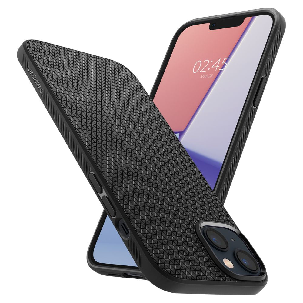 Puzdro pre Apple iPhone 14, Spigen, Liquid Air, Matná Čierna