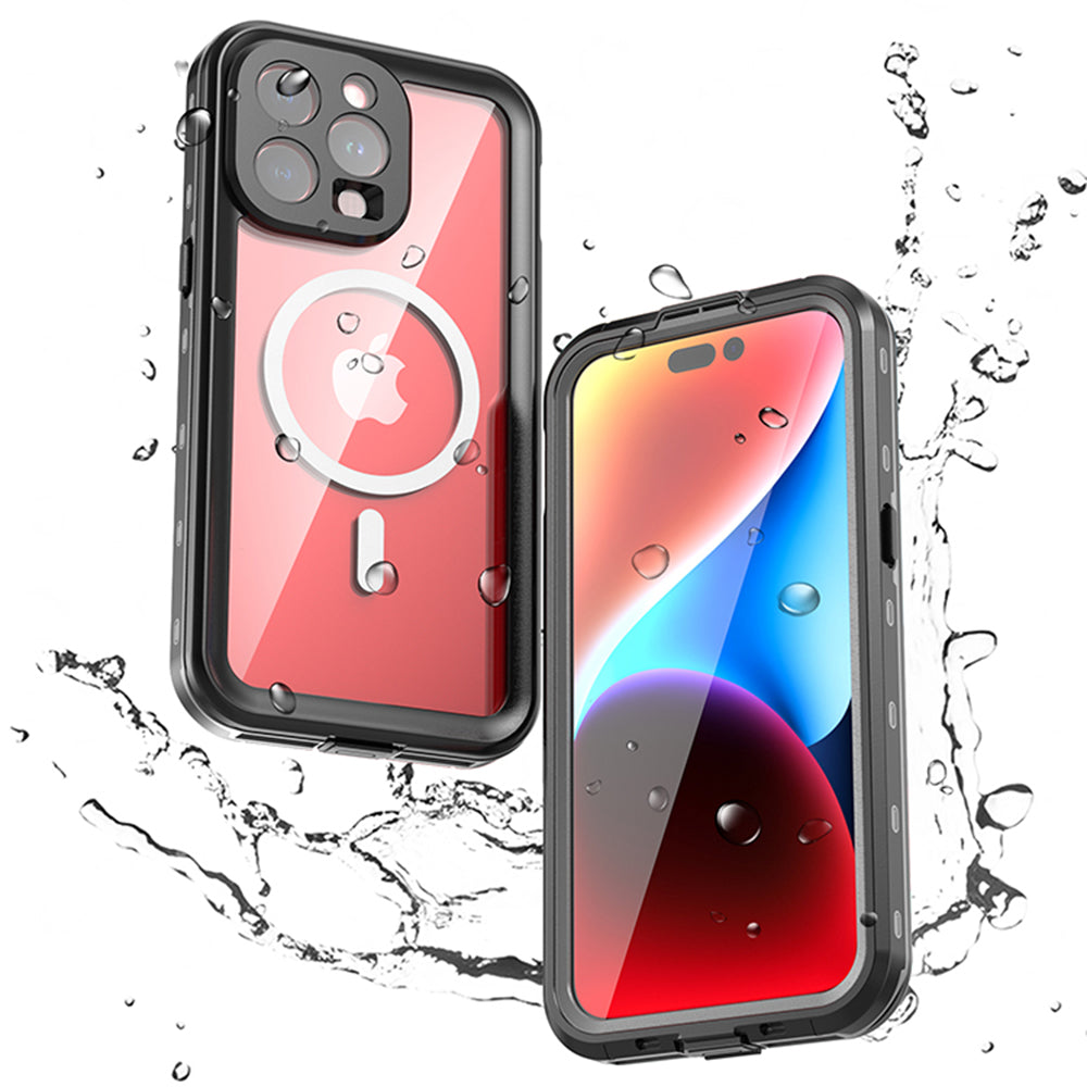 Vodotesné puzdro MagSafe pre Apple iPhone 15 Pro Max, ShellBox, čierne