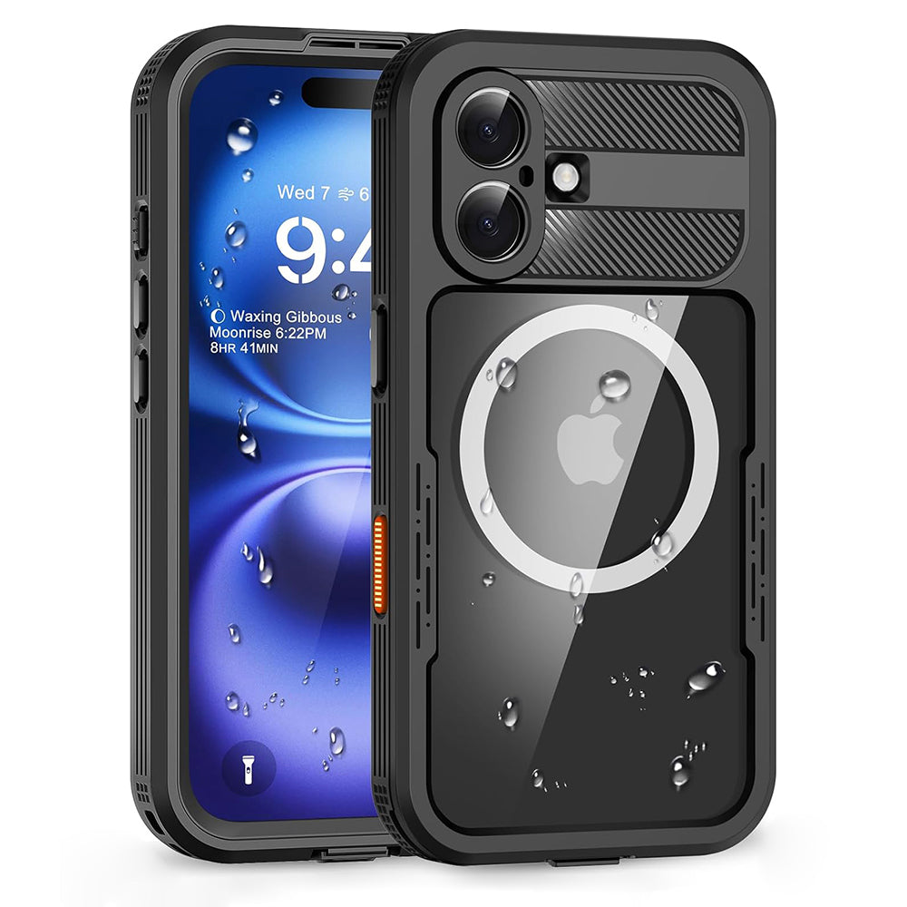 Vodotesné puzdro pre Apple iPhone 16, ShellBox, Carbon, Čierne
