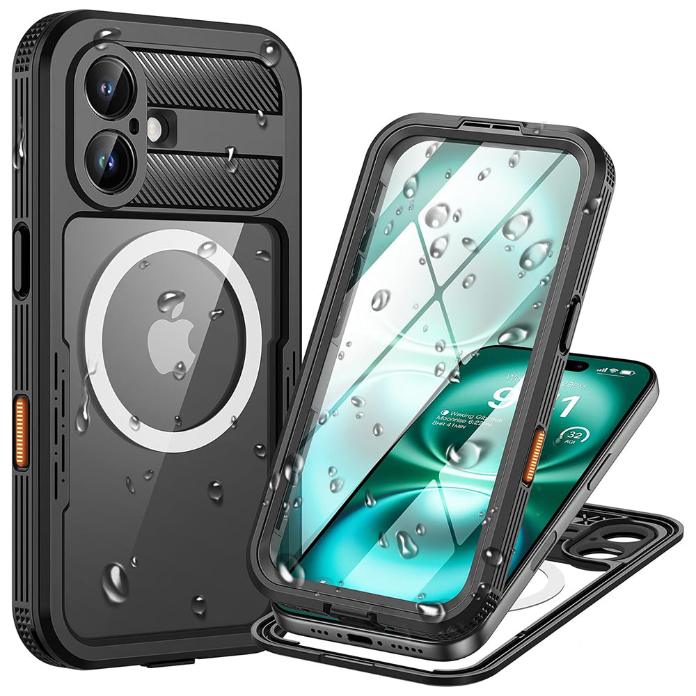 Vodotesné puzdro pre Apple iPhone 16, ShellBox, Carbon, Čierne