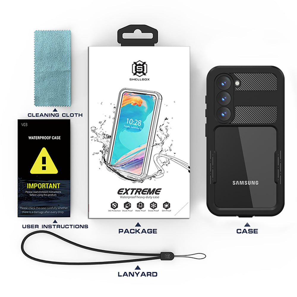 Vodotesné puzdro pre Samsung Galaxy S23 S911, ShellBox, čierne