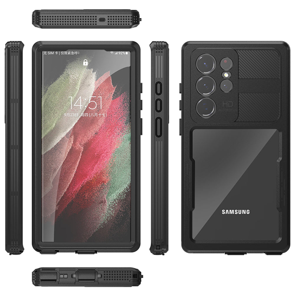 Vodotesné puzdro pre Samsung Galaxy S23 Ultra S918, ShellBox, čierne