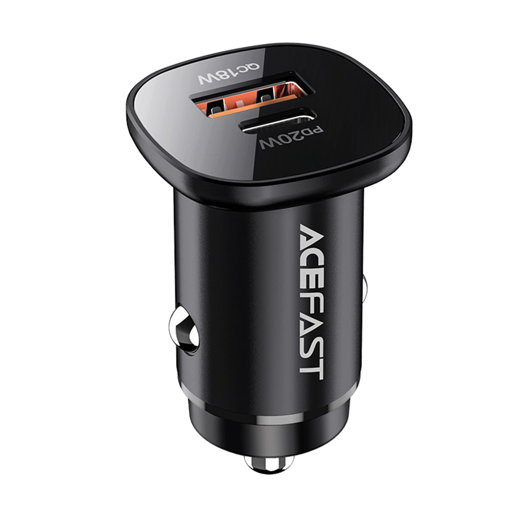 Auto nabíjačka Acefast B1, 38W, 3A, 1 x USB-A - 1 x USB-C, Čierna