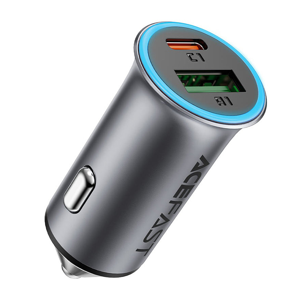 Auto nabíjačka Acefast B16, 95W, 3.25A, 1 x USB-A - 1 x USB-C, Sivá