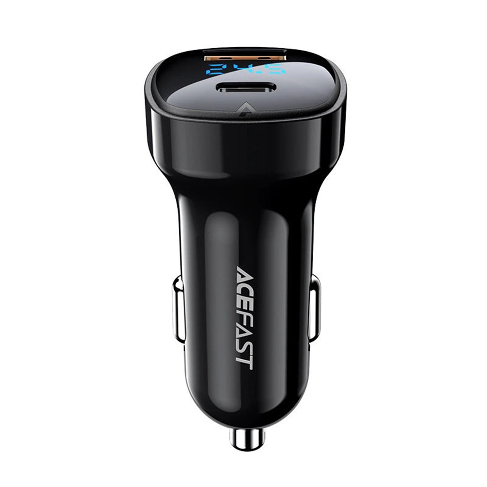Auto nabíjačka Acefast B4, 66W, 3A, 1 x USB-A - 1 x USB-C, Čierna