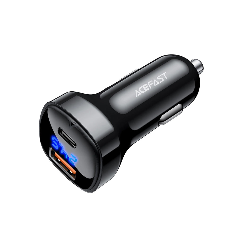 Auto nabíjačka Acefast B4, 66W, 3A, 1 x USB-A - 1 x USB-C, Čierna