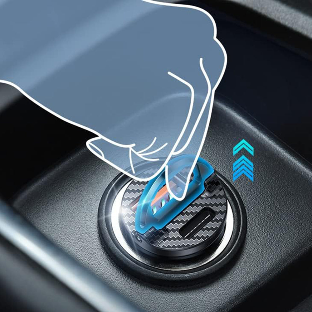 Auto nabíjačka Ainope, 30W, 5A, 1 x USB-A - 1 x USB-C, Čierna