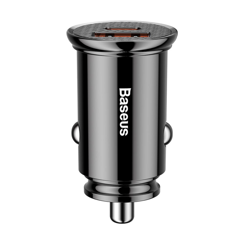 Baseus nabíjačka do auta, 30 W, 3A, 1 x USB-A - 1 x USB-C, čierna CCALL-YS01