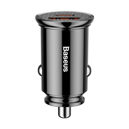 Baseus nabíjačka do auta, 30 W, 3A, 1 x USB-A - 1 x USB-C, čierna CCALL-YS01