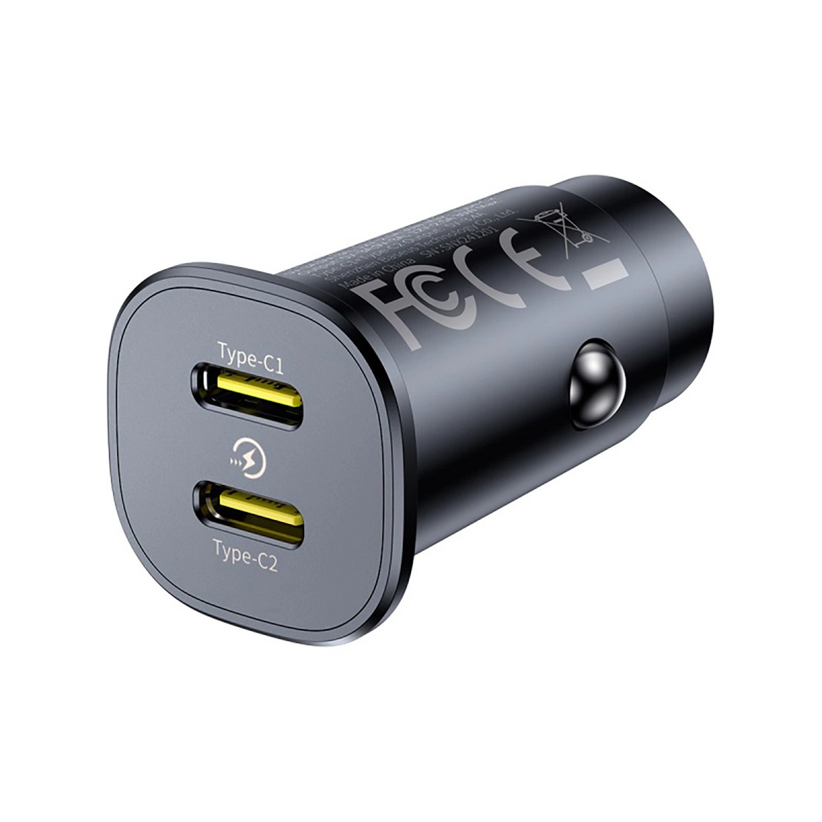 Auto nabíjačka Baseus GoTrip, 30W, 3A, 2 x USB-C, Čierna