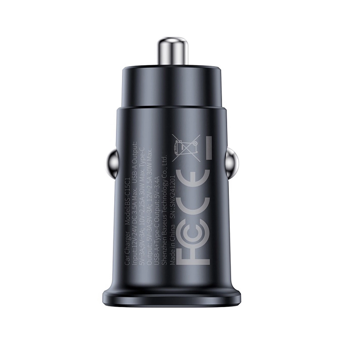 Auto nabíjačka Baseus GoTrip, 30W, 3A, 2 x USB-C, Čierna