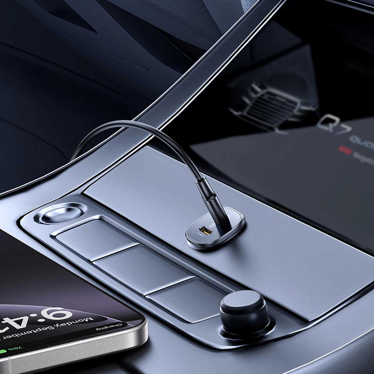 Auto nabíjačka Baseus GoTrip, 30W, 3A, 2 x USB-C, Čierna