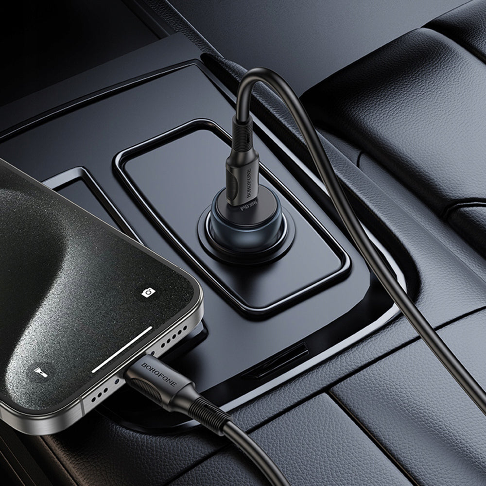 Borofone BZ32 Fresh Car Charger, 30W, 3A, 1 x USB-C, Gray