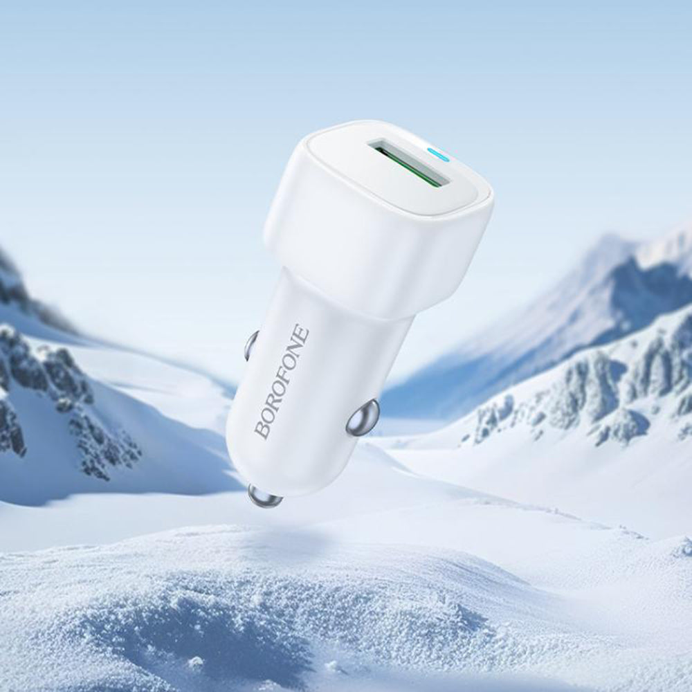 Borofone BZ34 Cloud Car Charger, 18W, 3A, 1 x USB-A, White