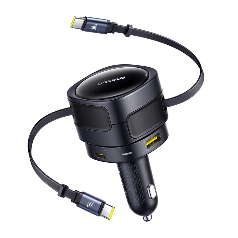 Autonabíjačka s káblom USB-C Baseus Enjoyment Max, 90 W, 1 × USB-A – 1 × USB-C, čierna C00035507121-03