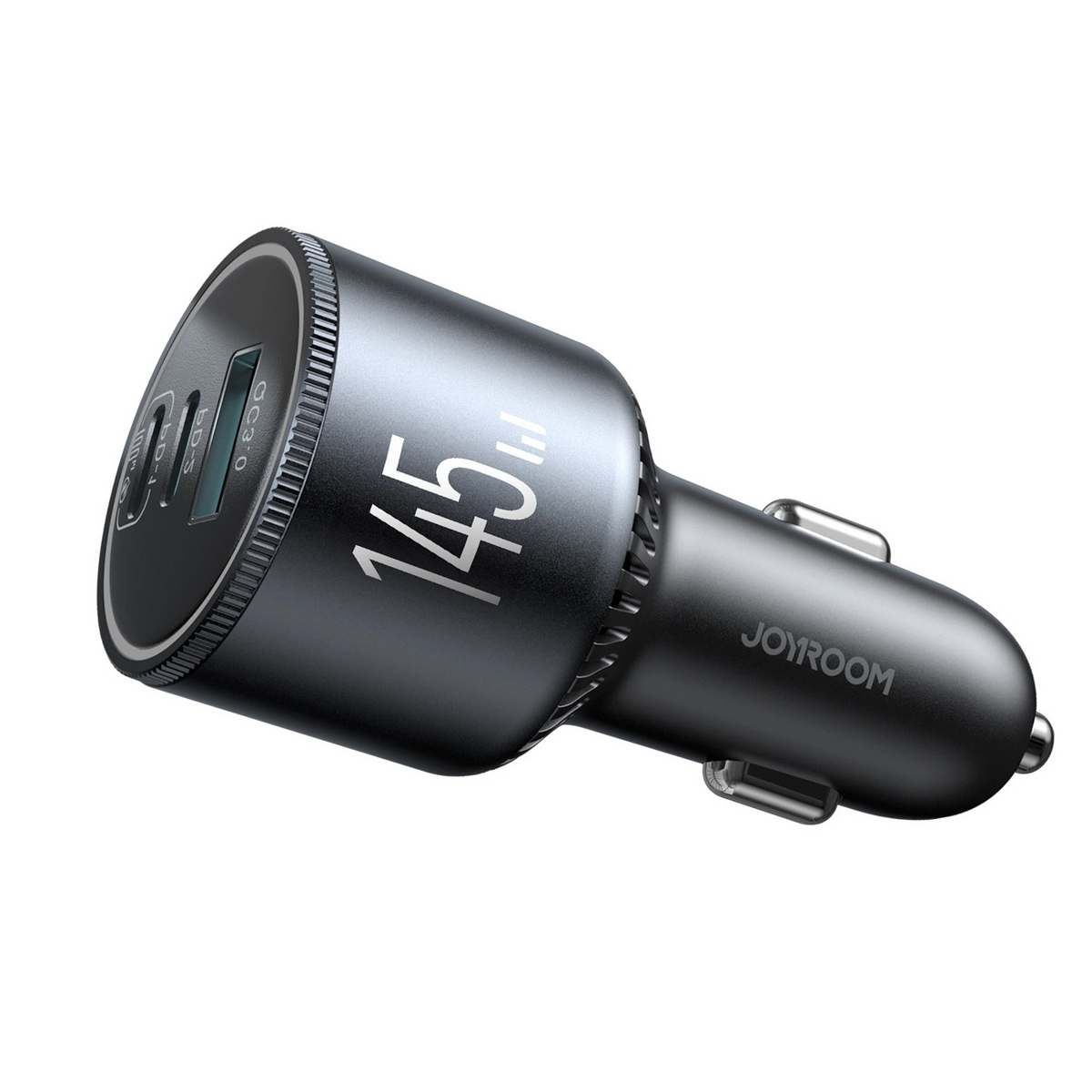 Autonabíjačka s káblom USB-C Joyroom JR-CCN07, 145W, 5A, 1 x USB-A - 2 x USB-C, Sivá