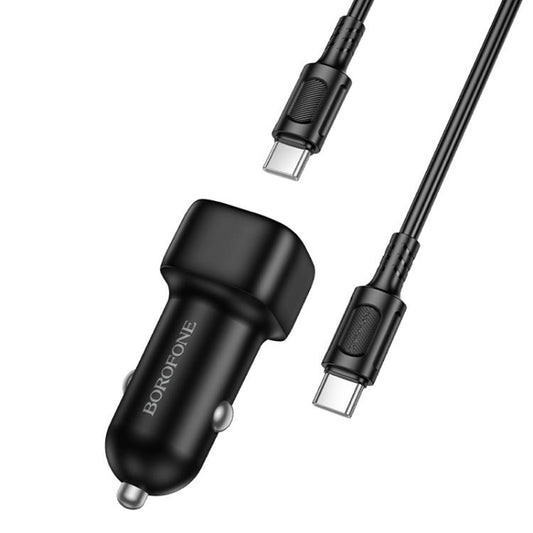Auto nabíjačka s USB-C káblom Borofone BZ34B Cloud, 20W, 3A, 1 x USB-A - 1 x USB-C, čierna