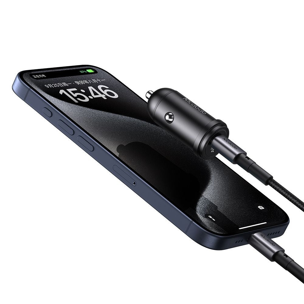 Auto nabíjačka s káblom USB-C McDodo CC-7493 Obsidian, 30W, 3A, 1 x USB-C, Čierna