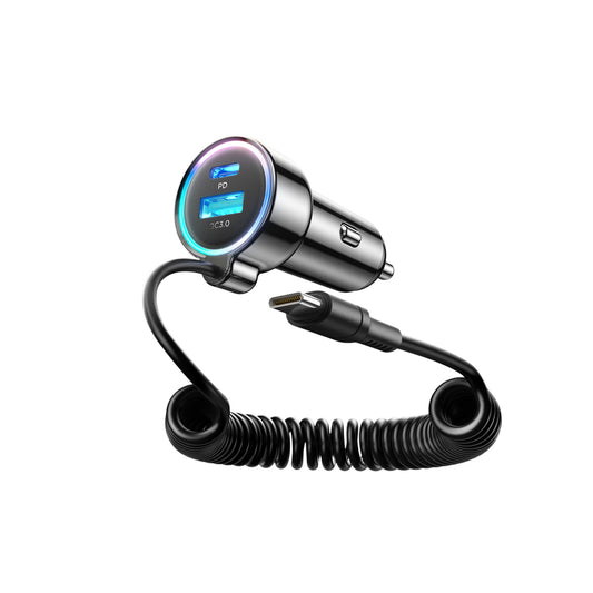 Auto nabíjačka s káblom USB-C Joyroom JR-CL07, 90W, 3A, 1 x USB-A - 1 x USB-C, Čierna