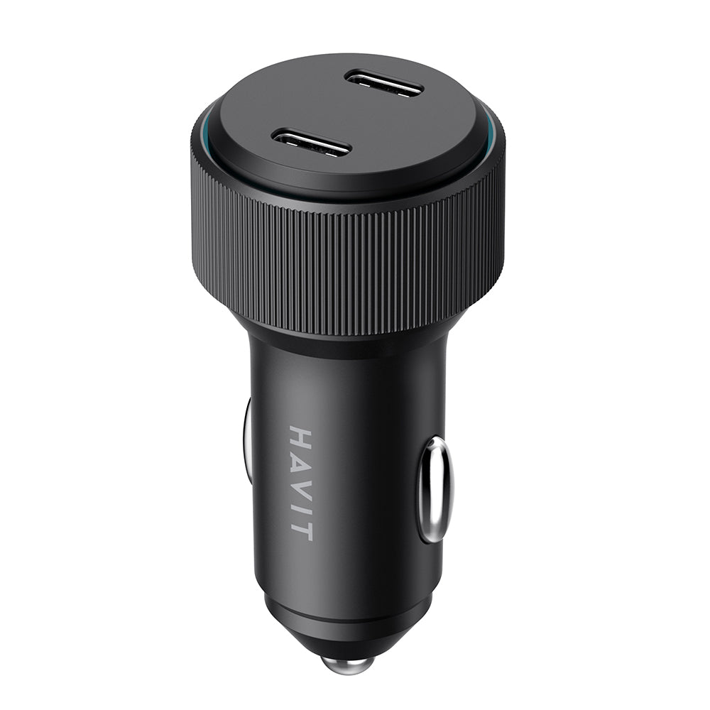 Auto nabíjačka HAVIT CC2014, 30W, 3A, 2 x USB-C, Čierna
