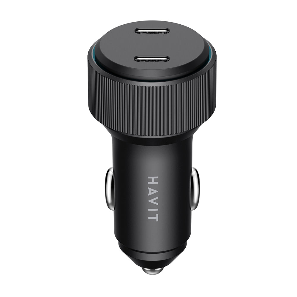 Auto nabíjačka HAVIT CC2014, 30W, 3A, 2 x USB-C, Čierna
