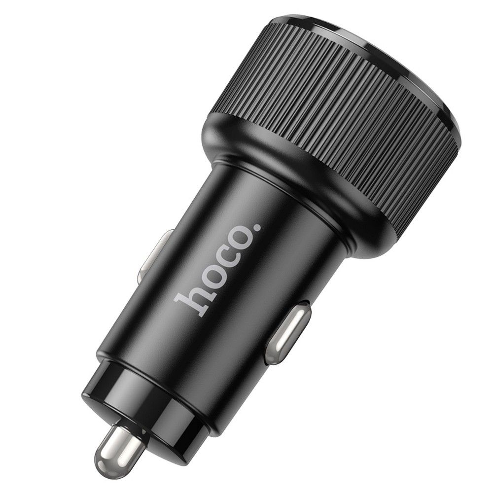 Auto nabíjačka HOCO NZ14B, 50W, 3A, 2 x USB-C, Čierna