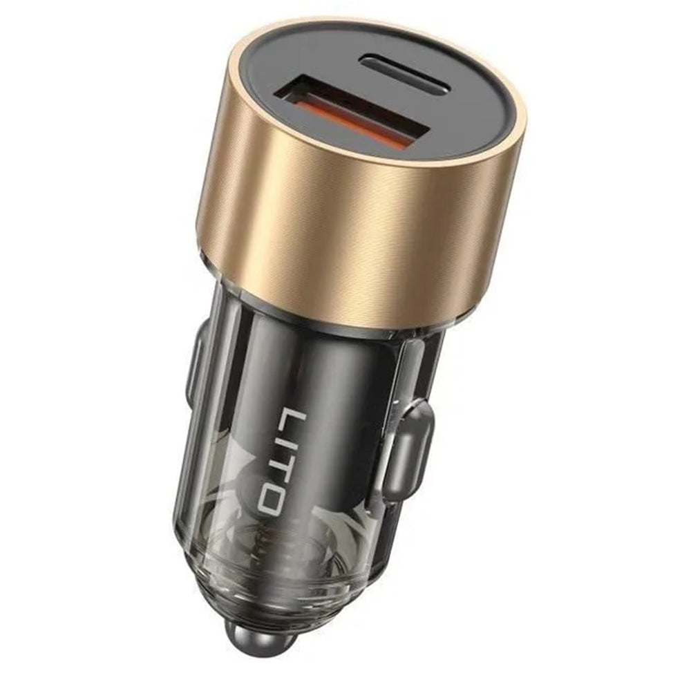 Auto nabíjačka Lito IN-C04, 52W, 3A, 1 x USB-A - 1 x USB-C, Čierna