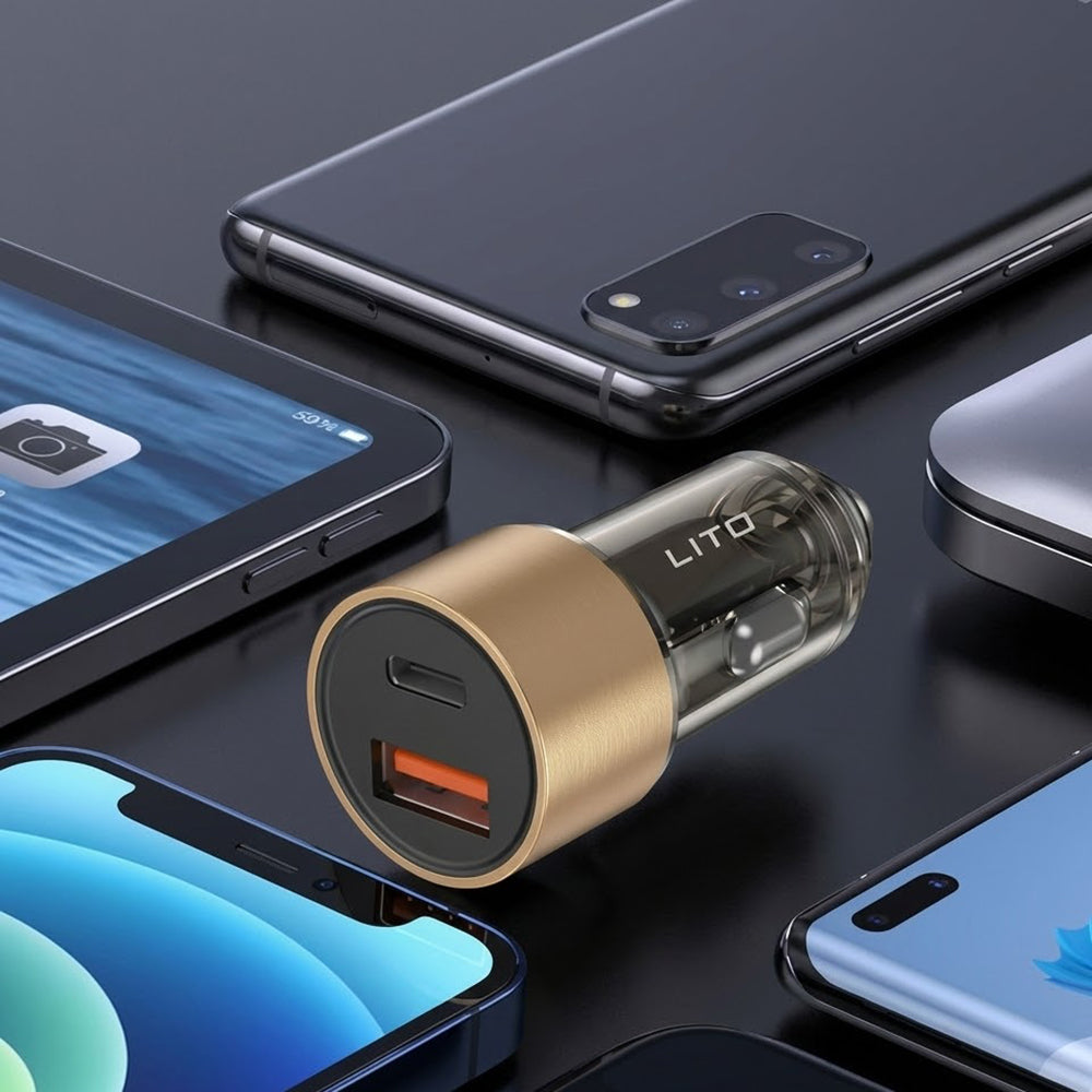 Auto nabíjačka Lito IN-C04, 52W, 3A, 1 x USB-A - 1 x USB-C, Čierna