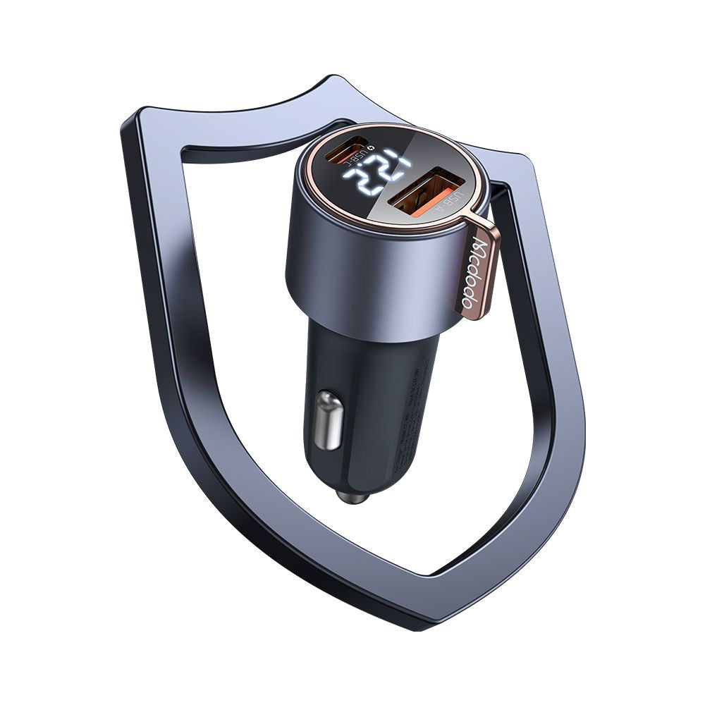Auto nabíjačka McDodo CC-3690 Venus Display, 75W, 3A, 1 x USB-A - 1 x USB-C, Čierna