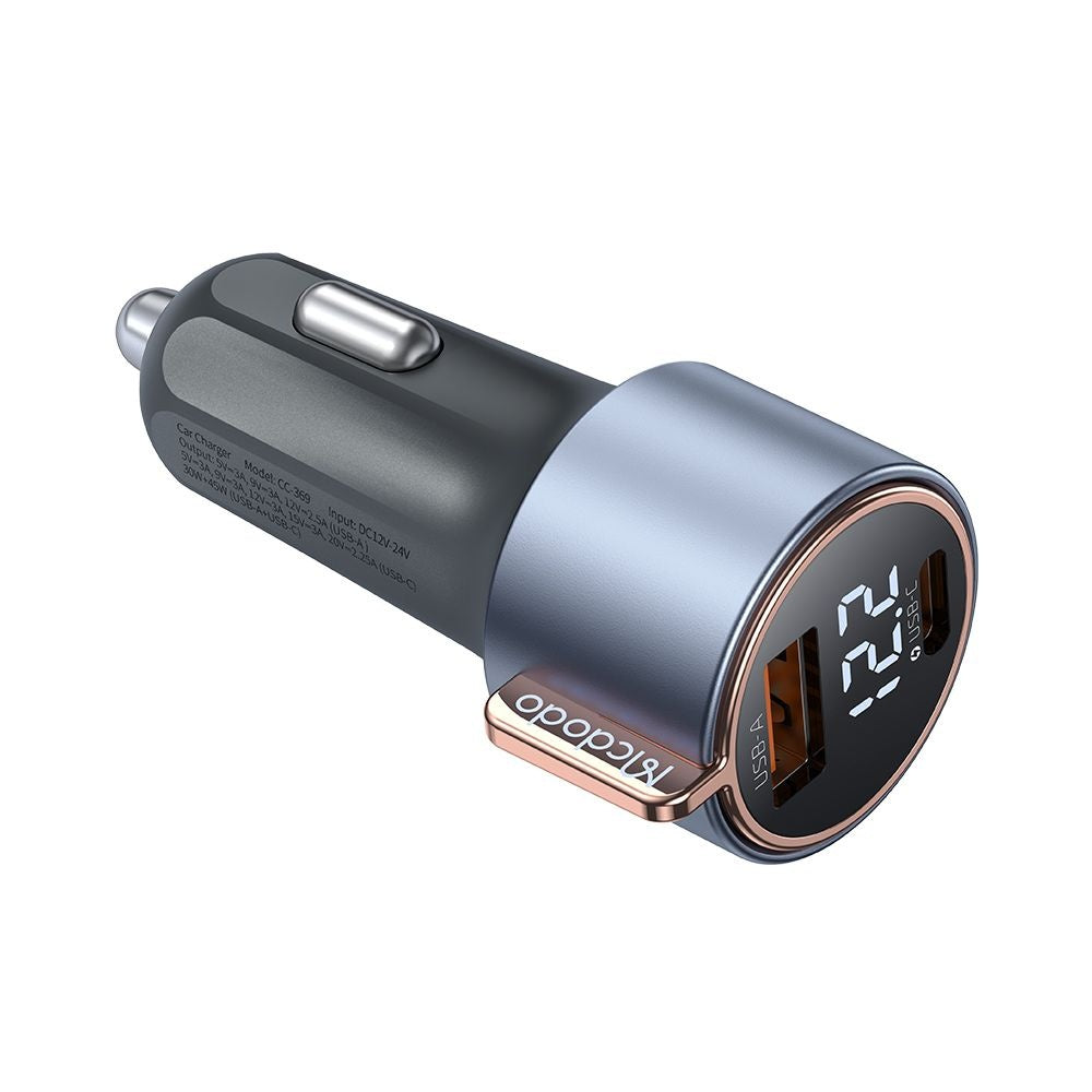 Auto nabíjačka McDodo CC-3690 Venus Display, 75W, 3A, 1 x USB-A - 1 x USB-C, Čierna