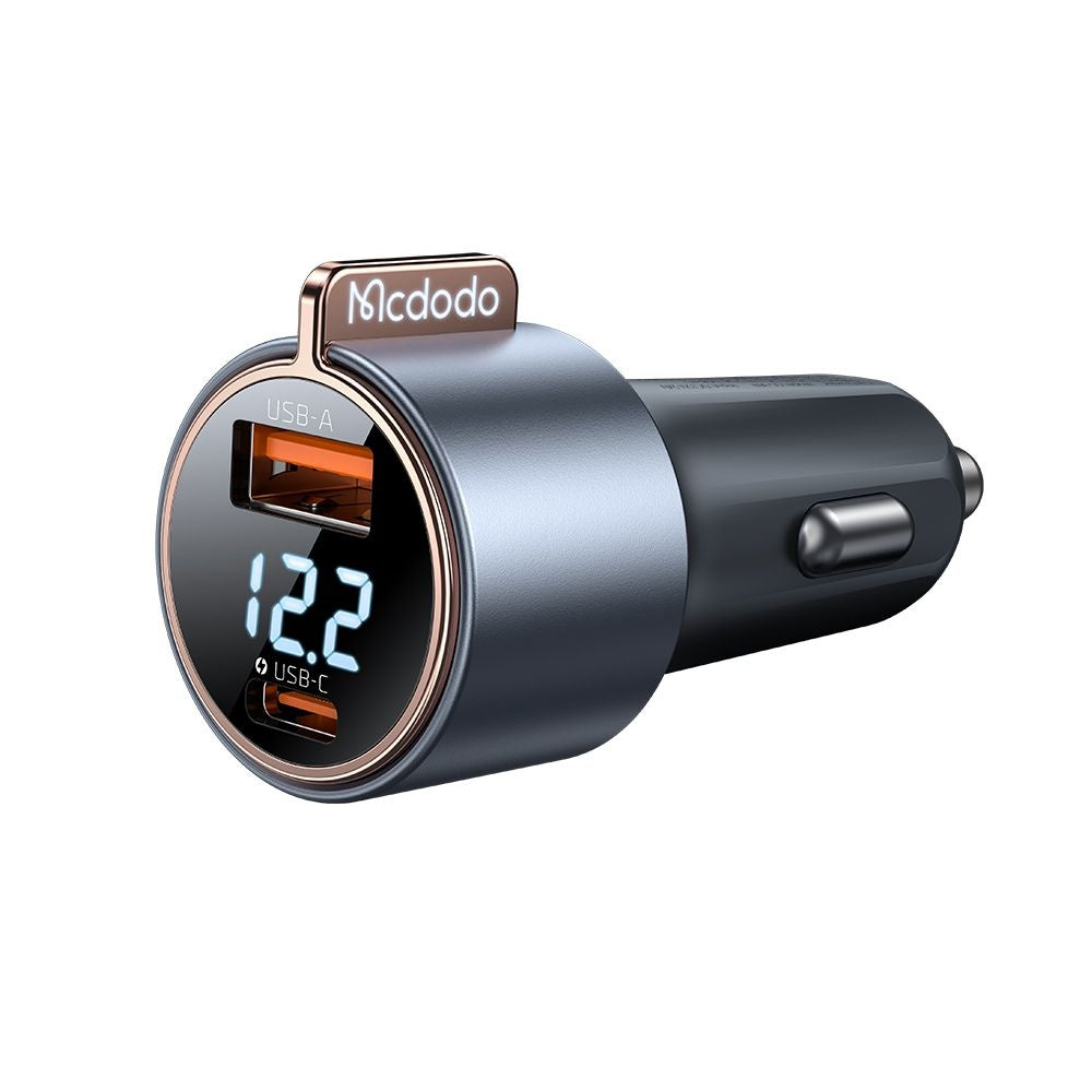 Auto nabíjačka McDodo CC-3690 Venus Display, 75W, 3A, 1 x USB-A - 1 x USB-C, Čierna