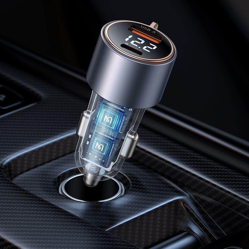 Auto nabíjačka McDodo CC-3690 Venus Display, 75W, 3A, 1 x USB-A - 1 x USB-C, Čierna