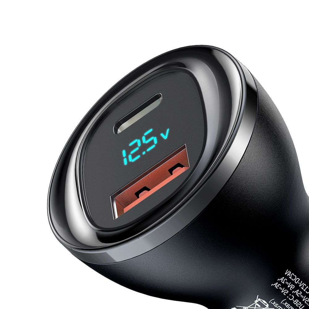Auto nabíjačka McDodo CC-5670 Display, 95W, 5A, 1 x USB-A - 1 x USB-C, Čierna