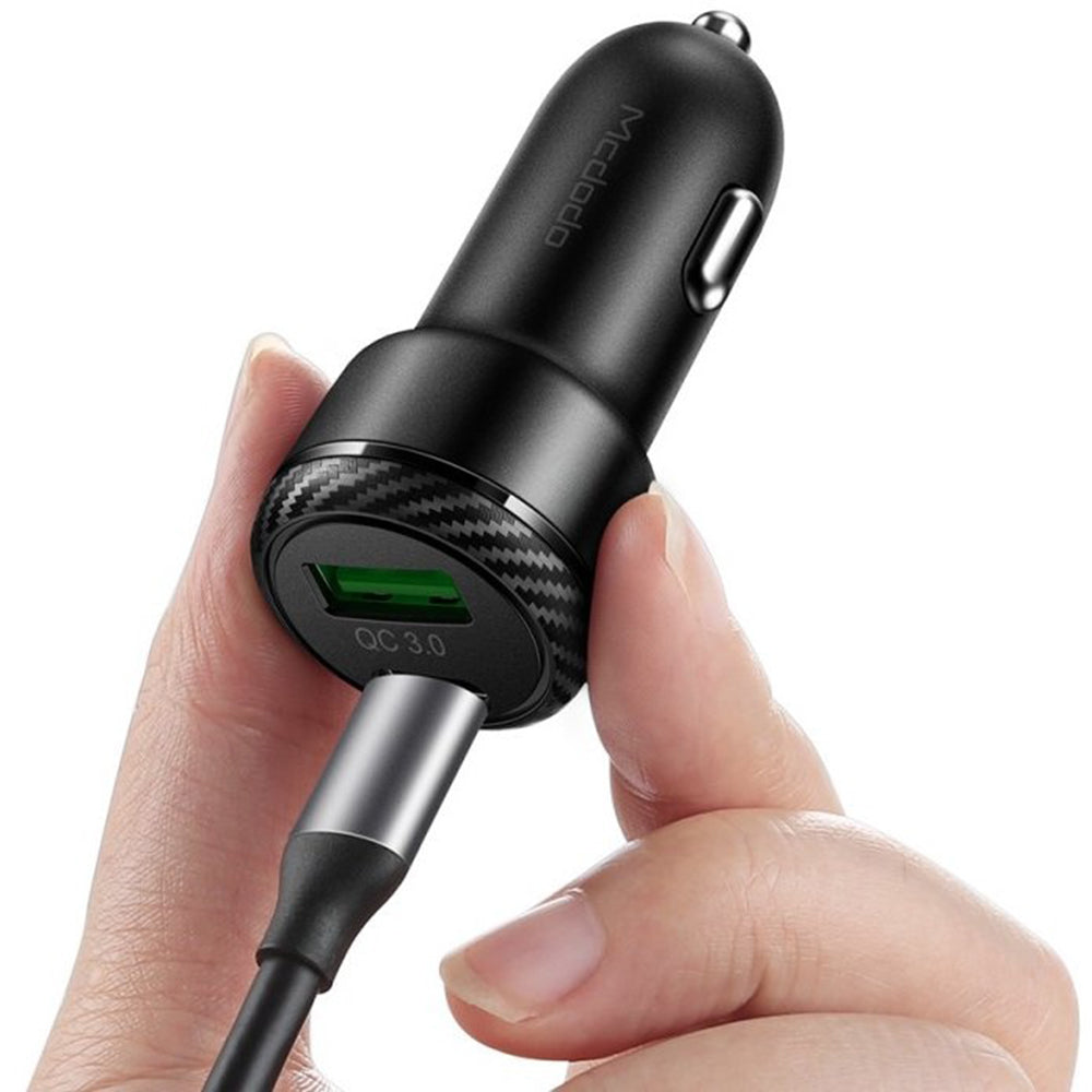 Auto nabíjačka McDodo CC-5970, 38W, 3A, 1 x USB-A - 1 x USB-C, Čierna