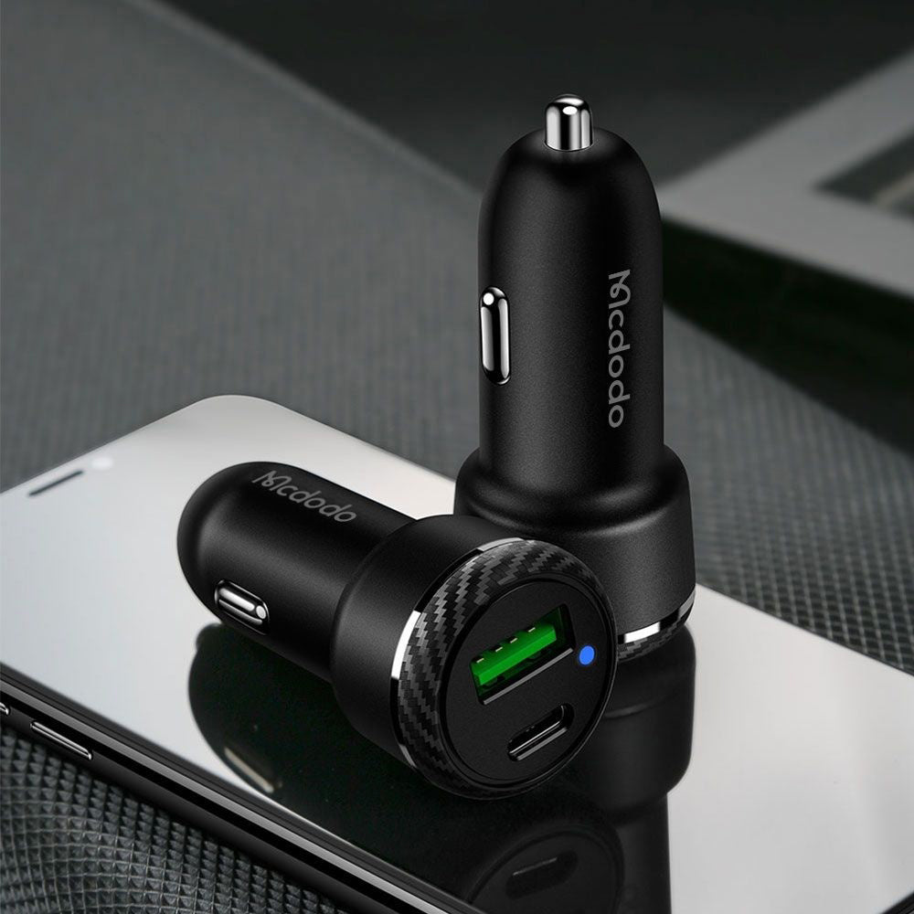 Auto nabíjačka McDodo CC-5970, 38W, 3A, 1 x USB-A - 1 x USB-C, Čierna