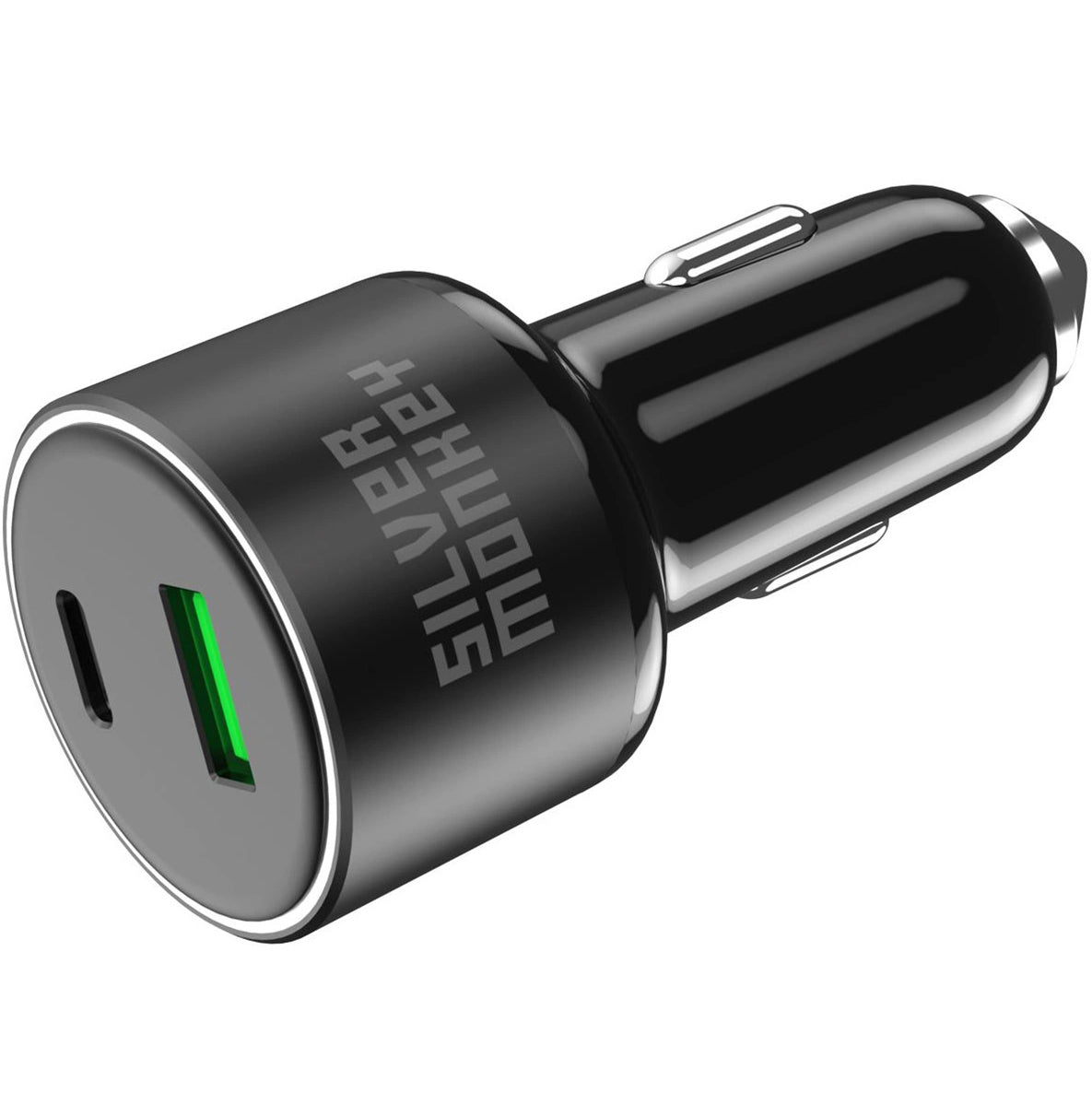 Nabíjačka do auta Silver Monkey SMA014, 100W, 3A, 1 x USB-A - 1 x USB-C, čierna