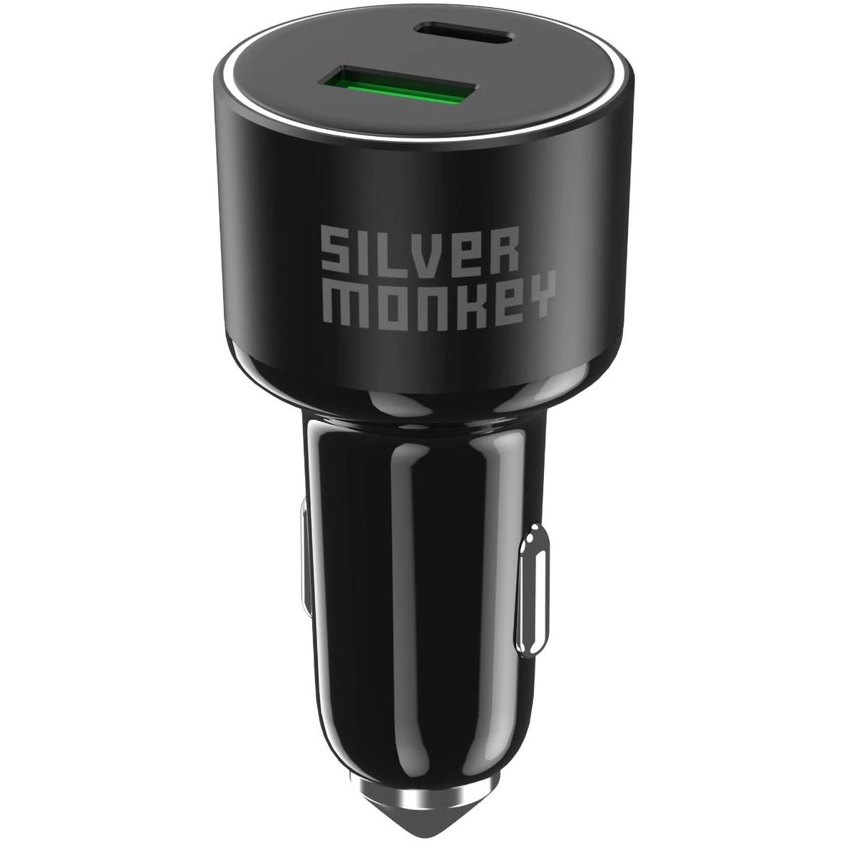 Nabíjačka do auta Silver Monkey SMA014, 100W, 3A, 1 x USB-A - 1 x USB-C, čierna