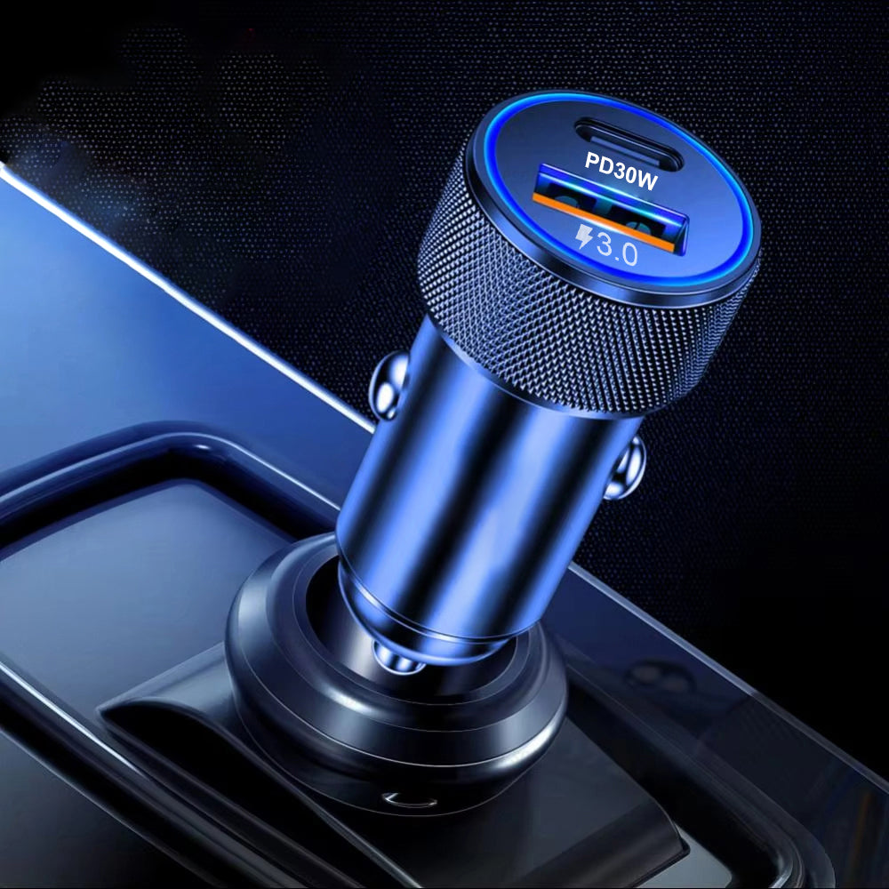 Autonabíjačka Techsuit C2 VoltDuo, 30W, 3A, 1 x USB-A - 1 x USB-C, Čierna