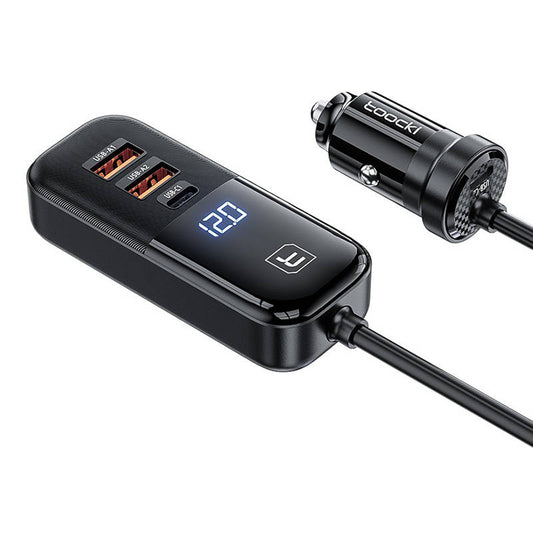 Toocki Nabíjačka do auta 2A+2C, 120 W, 3A, 2 x USB-A - 2 x USB-C, čierna TCC2C2C2AXJ01
