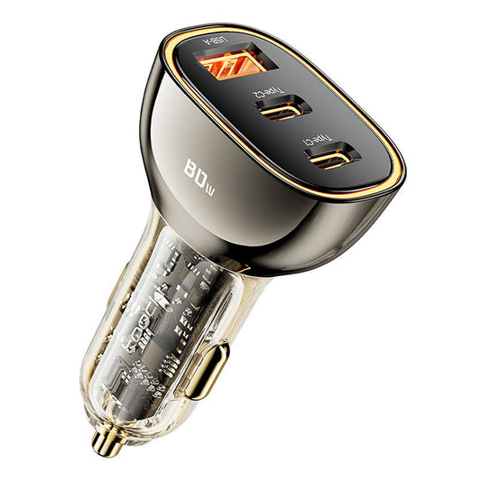Toocki Nabíjačka do auta 2C+A, 80 W, 3A, 1 x USB-A - 2 x USB-C, čierna TCC2C 1A-XF01 TCC2C 1A-XF01