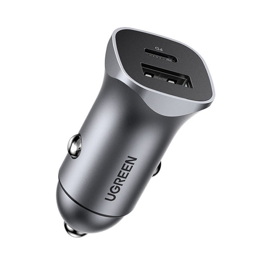 Auto nabíjačka UGREEN CD130, 24W, 3A, 1 x USB-A - 1 x USB-C, Sivá