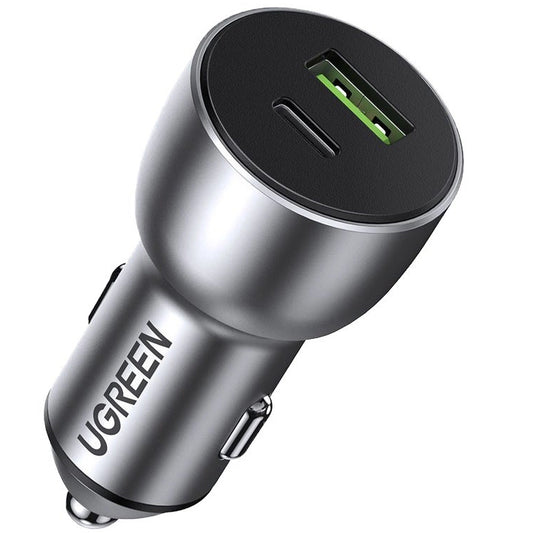 Nabíjačka do auta UGREEN CD213, 36 W, 3A, 1 x USB-A - 1 x USB-C, sivá