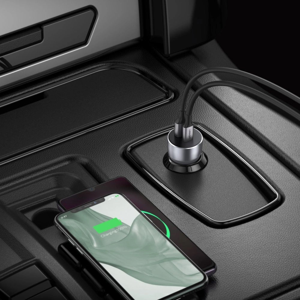 Nabíjačka do auta UGREEN CD213, 36 W, 3A, 1 x USB-A - 1 x USB-C, sivá