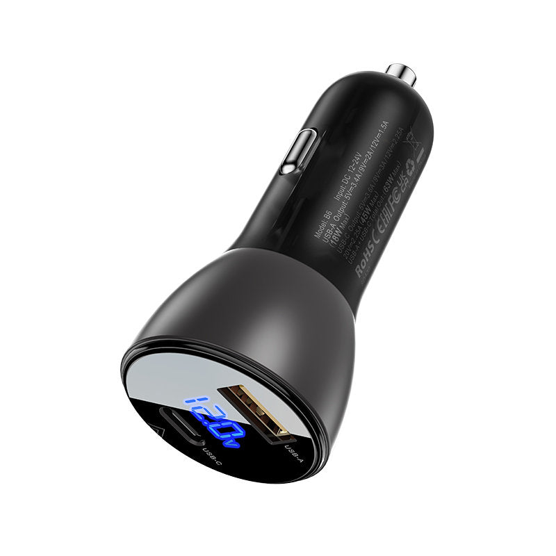 Auto nabíjačka Acefast B6, 63W, 3,6A, 1 x USB-A - 1 x USB-C, čierna