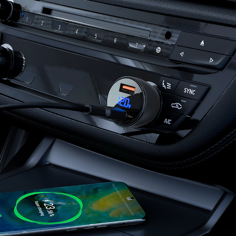 Auto nabíjačka Acefast B6, 63W, 3,6A, 1 x USB-A - 1 x USB-C, čierna